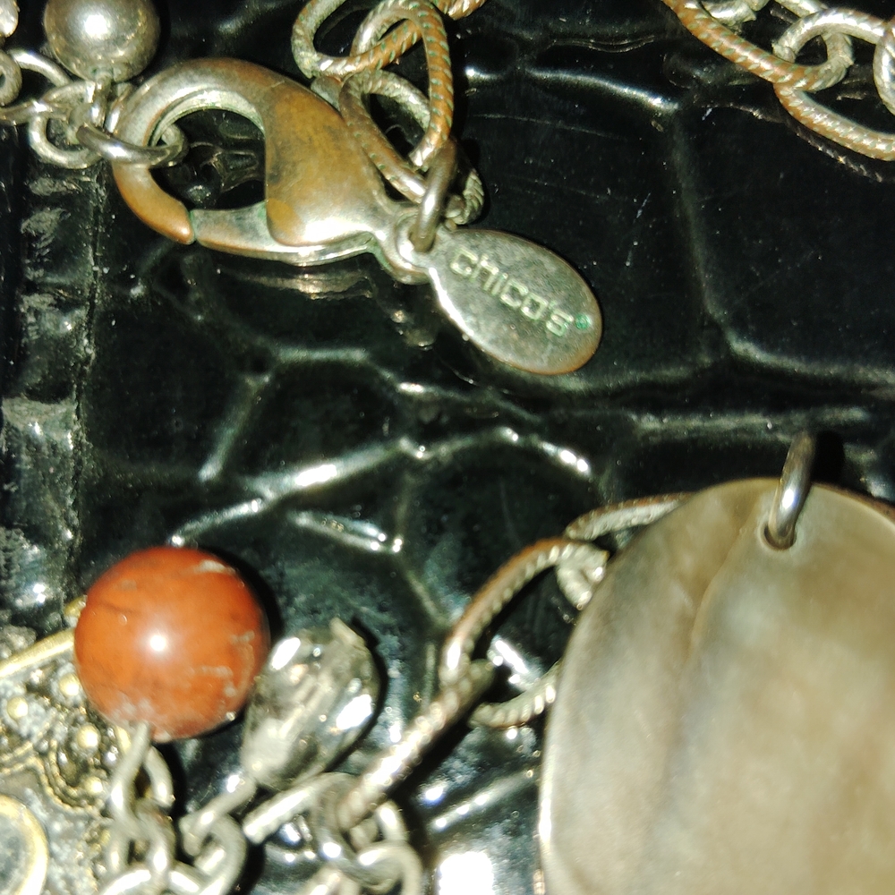 Chico's Silver and Brown Necklace